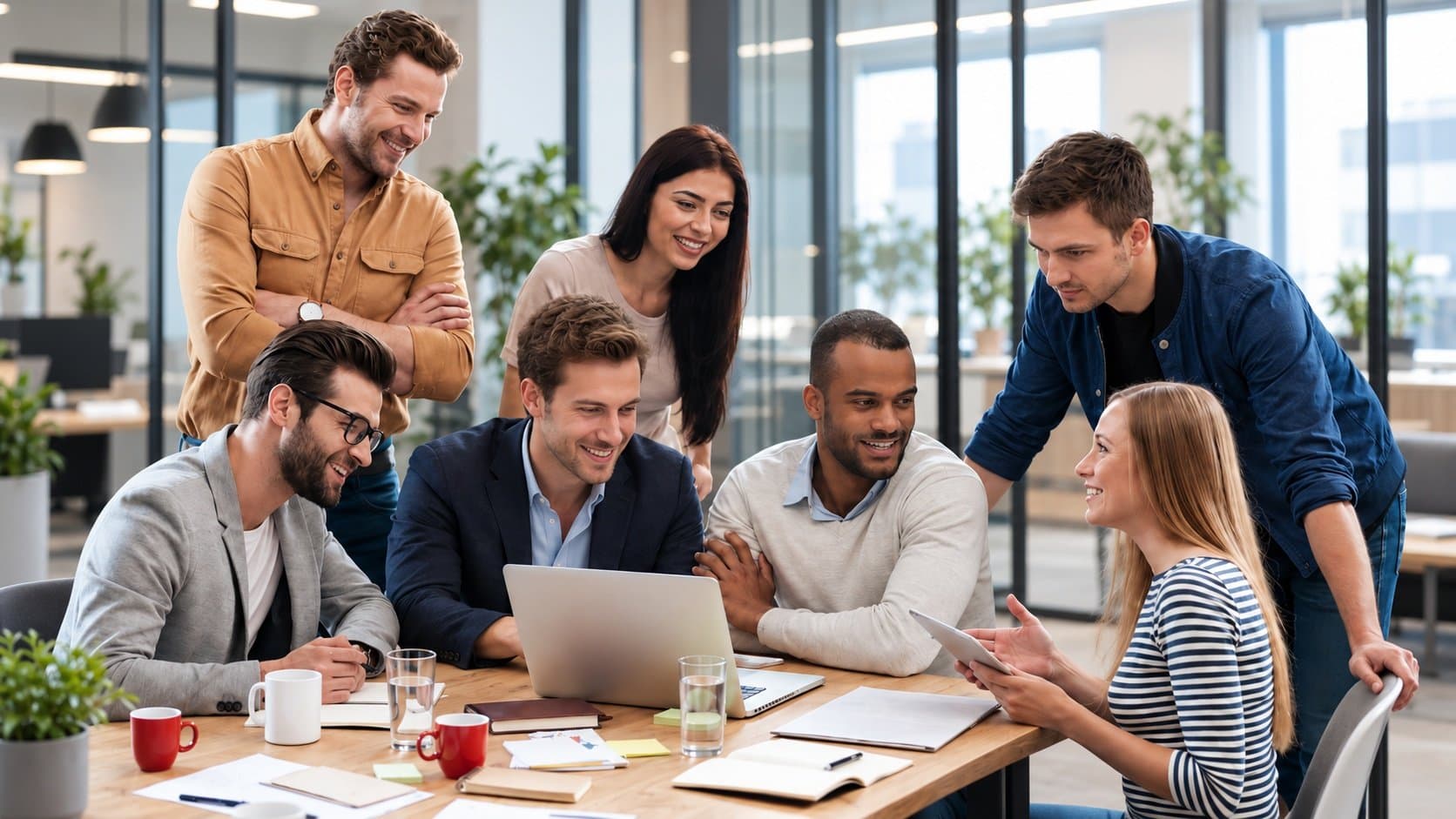 The Strivanta consulting team working together at a table